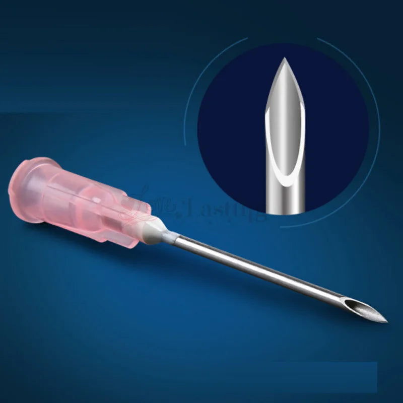 50pcs Pointed Injection Needle Dispensing Needle With Transparent Cap,16G 18G 20G 22G 25G Individually Packaged Syringe Tattoo