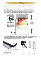 Advertising light box wall panel restaurant menu