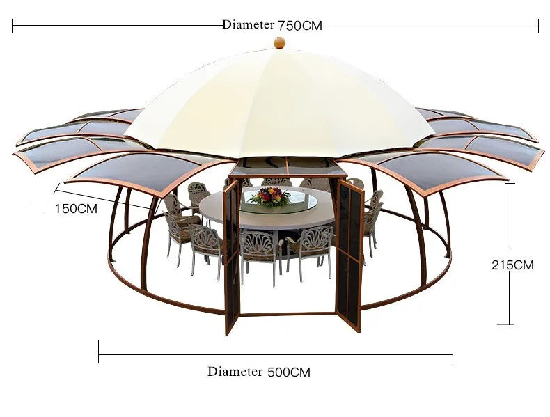 UFO Aluminum Patio Gazebo Canopy & Pergola for Outdoor Space