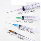 50pcs 1ml/3ml/5ml Plastic Disposable Injector Syringe For Refilling Measuring Nutrient Luer Lock Syringe Ink Injection Dental