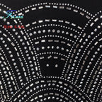 2025 Luxury Smart Evening Dress Women Deep V Neck Long Sleeve Tight Fitting Short Skirt Set With Diamonds Street Banquet Outfits