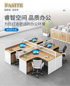 Simple modern financial desk and chair combination with dual workstation booth for office work