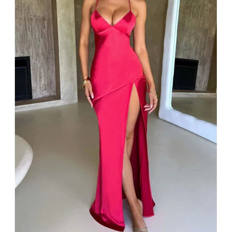 Satin Backless Mermaid Dress