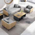 'Mingmeng Furniture Factory Commercial Office Lounge Set Waiting Room Pu Leather Office Reception Sofa Set
