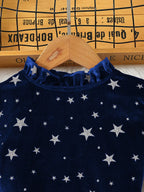 2025 New Year Dress for Girls Winter 3-6Y Kids Star Print Bowknot Long Sleeve Evening Dress Christmas Festive Dress for Girls