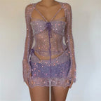 Sequined Knitted 3-Piece Set