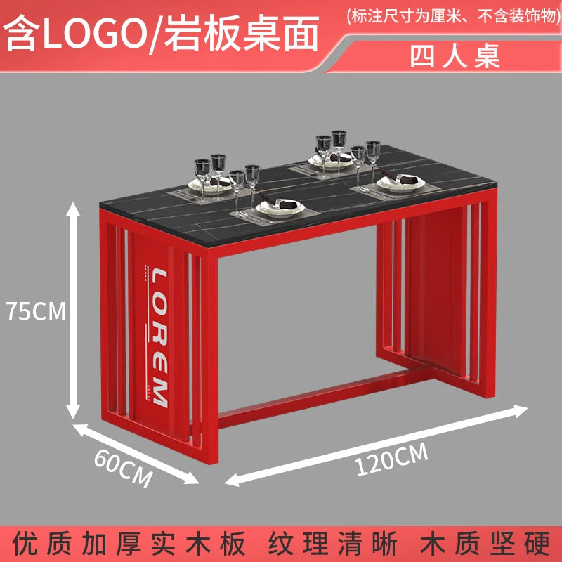 Industrial style booth bar Qingba retro wrought iron sofa coffee barbecue shop commercial restaurant dining table and chair