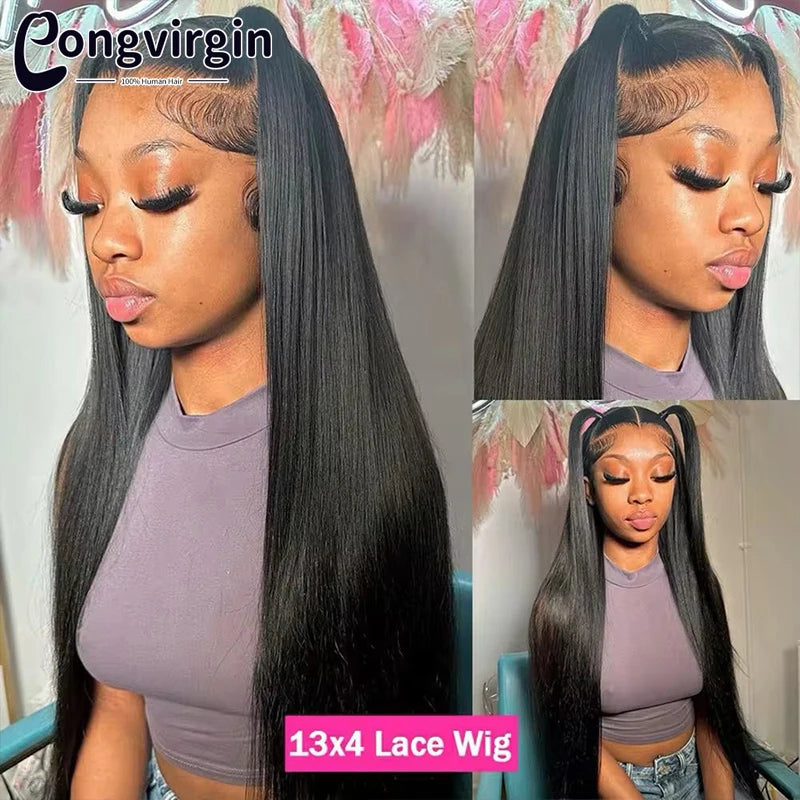 5x5 Glueless Wig Human Hair Ready To Wear Pre-Cut Lace Wear And Go Glueless Wigs Straight Lace Front Human Hair Wig For Women