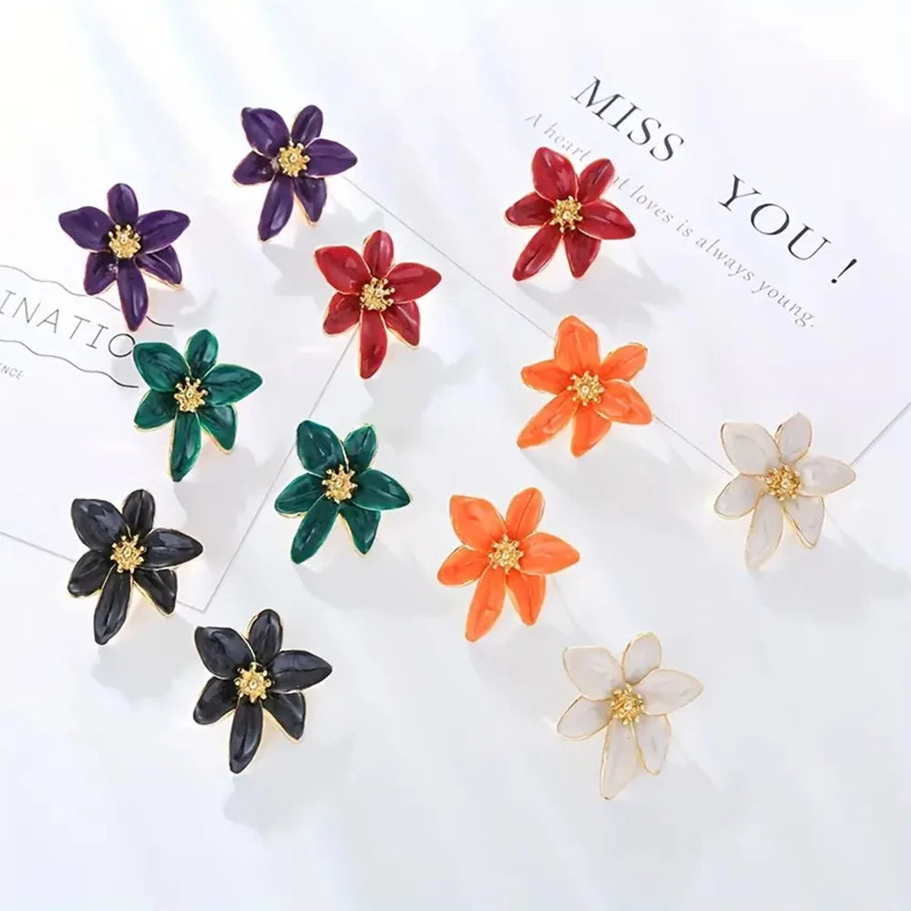 Oil Drop Flower Earrings