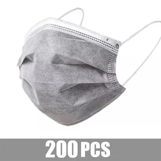10/200PC Masks Surgical Disposable 3-layer Face Mask Breathable Mask With Elastic Earband Breathable Adult Medical Mouth Mask