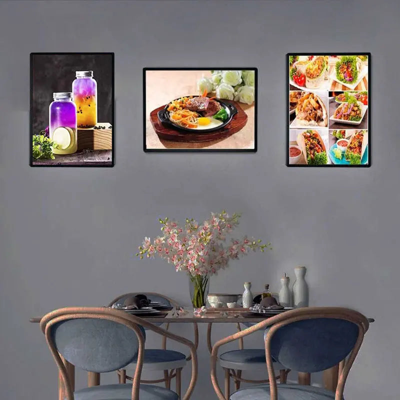 Advertising light box wall panel restaurant menu
