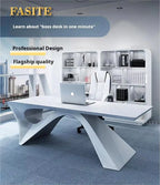 Modern new president's office desk and chair white high-end design office furniture