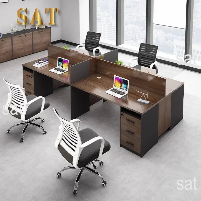 Moderne 6-Personen-Kombination Aus Einfachem Computer-Schreibtischs Tuhl Einzel-und Doppel-Face-to-Face-Design Eisen Modularer S