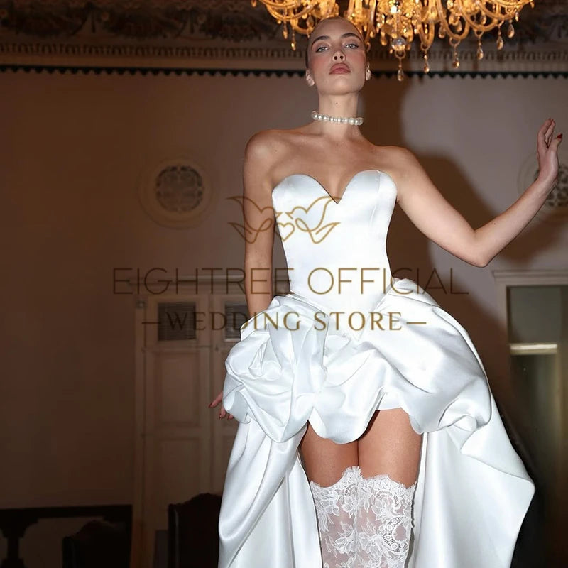 Eightree Modern Wedding Dresses 2025 A-Line Bridal Gowns Sweetheart High Low Gowns Glamorous Robes Vestidos De Novia Customized
