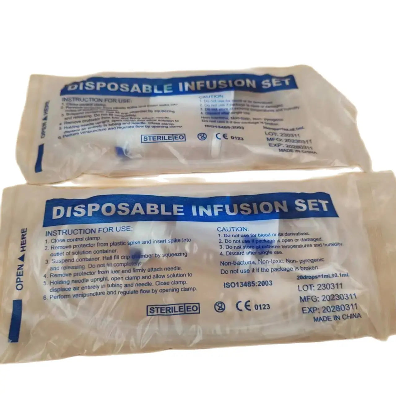 sterile medical disposable intravenous infusion set pet nutrition IV infusion set animals infusion set with needle 21G