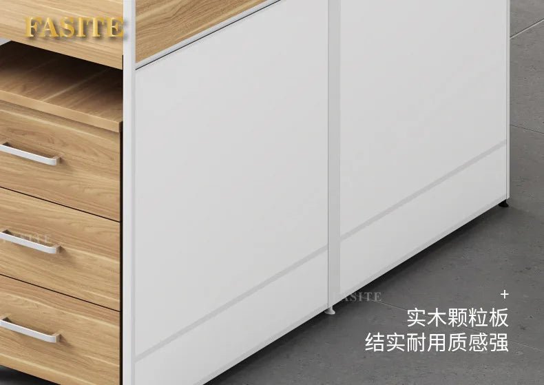 Simple modern financial desk and chair combination with dual workstation booth for office work