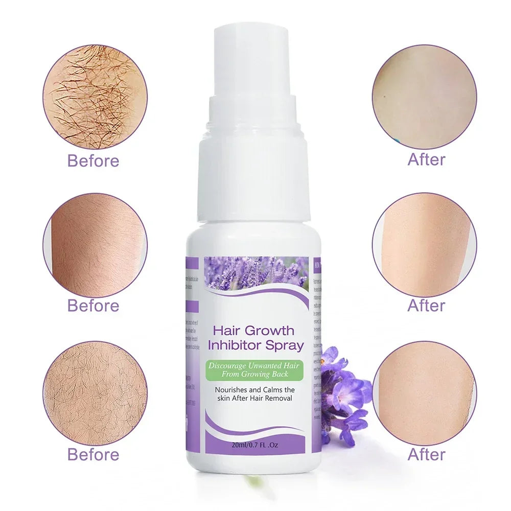 2 Minutes Fast Hair Removal Spray Painless Hair Growth Inhibitor Leg Arm Armpit Permanent Depilatory for Ladies Men Repair Care