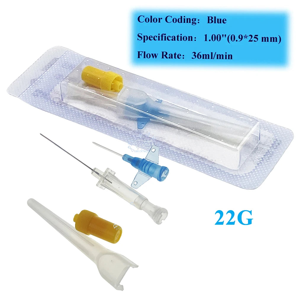 2PCS/5PCS/12PCS Animal Nasolacrimal Duct & IV Infusion Winged IV Catheter with Heparin Lock for Pet Animal Infusion 22G 24G 26G