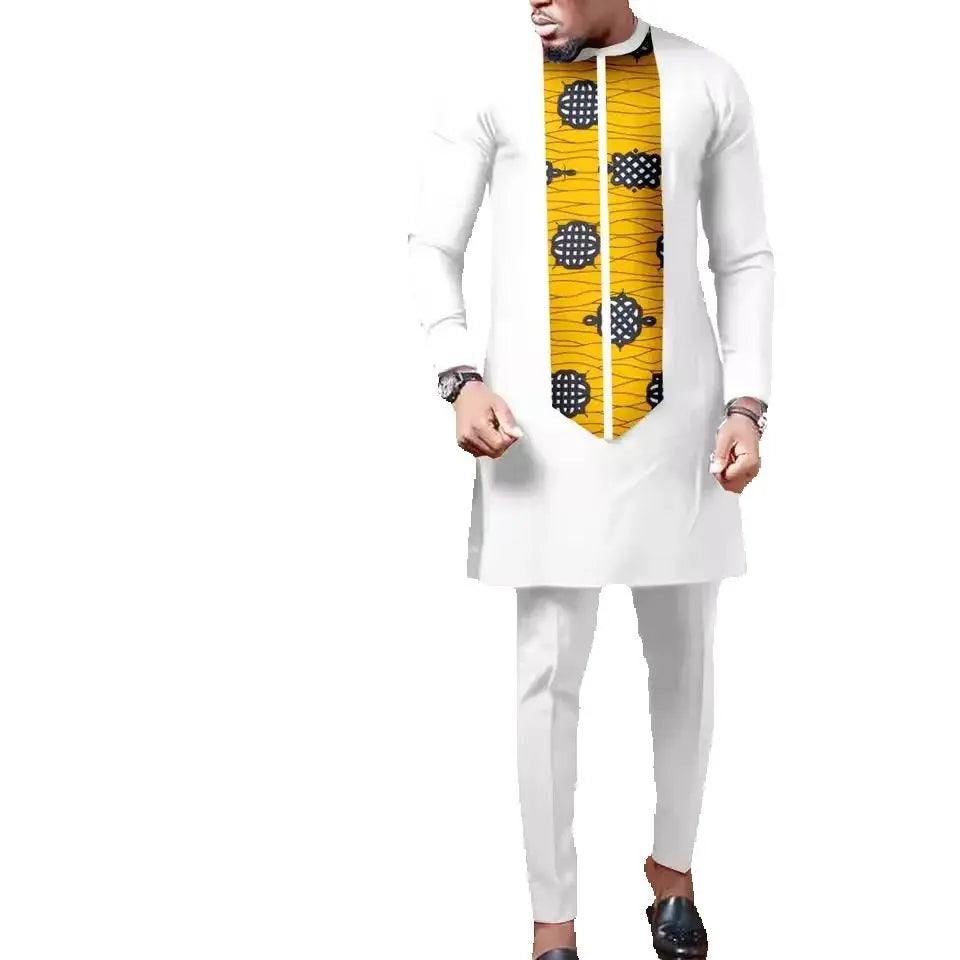 African Dresses for Women Match Bazin Lover Couple Clothes Print Mermaid Evening Dresses Men Outfits Shirt and Pant Sets Wedding