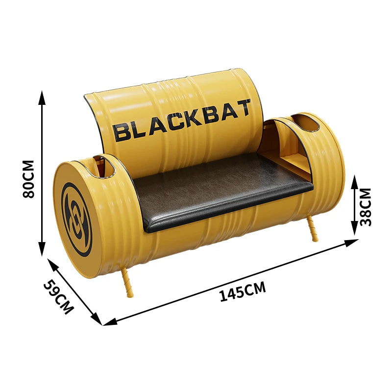 Industrial style sofa coffee table combination Internet celebrity creative bar clear bar milk tea shop table and chair oil drum