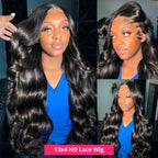 250 Density Body Wave Lace Front Wig 13x4 13x6 40 Inch 5x5 Lace Closure Wig Gluless Transparent Human Hair Lace Frontal Wig Sale