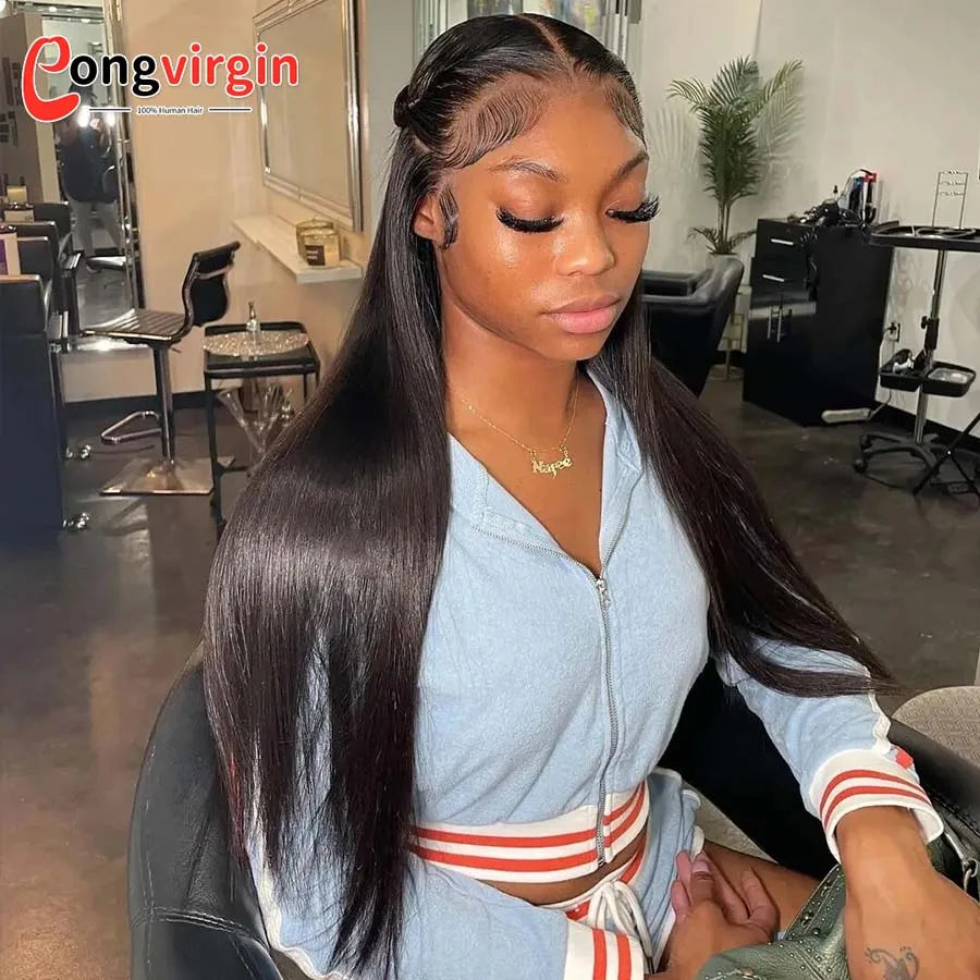 5x5 Glueless Wig Human Hair Ready To Wear Pre-Cut Lace Wear And Go Glueless Wigs Straight Lace Front Human Hair Wig For Women