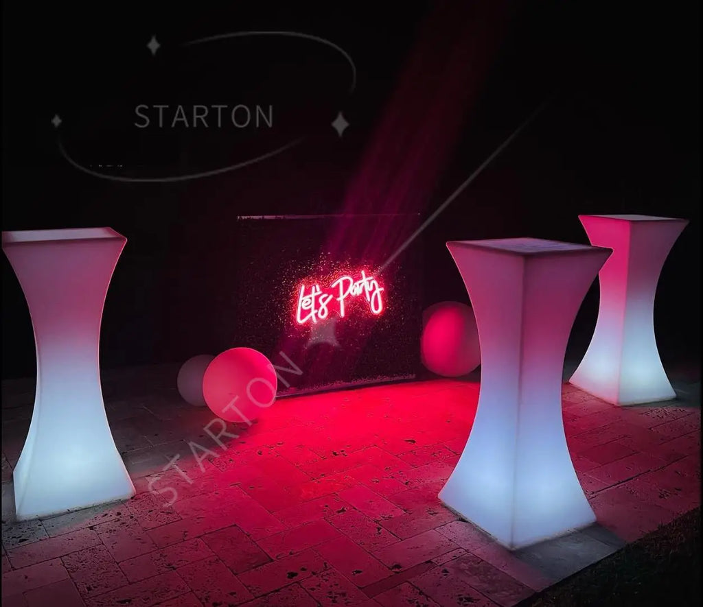 Modern LED Glowing Bar Table Color-Changing Waterproof Light-Up Furniture for Home Hotel Events Garden Wedding Nightclub