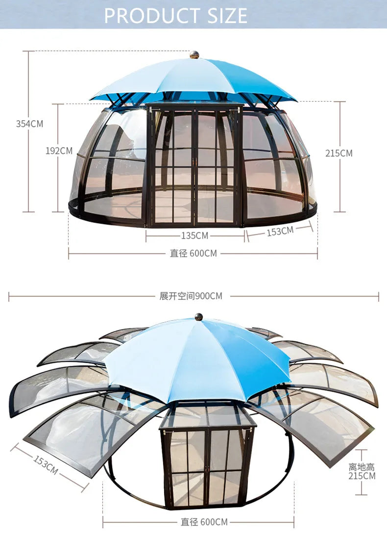 UFO Aluminum Patio Gazebo Canopy & Pergola for Outdoor Space