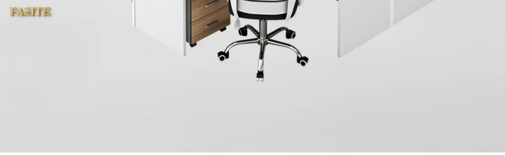 Simple modern financial desk and chair combination with dual workstation booth for office work