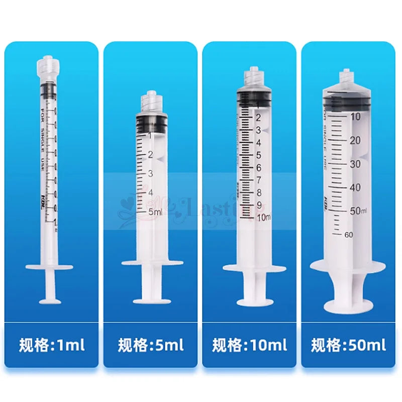 20pcs 1ML 5ML 10ML 20pcs Plastic Luer Lock Syringes Measure Perfume Rinse Disposable Sampler Injector Measuring Injection Syring