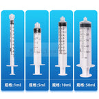 50pcs 1ml/3ml/5ml Plastic Disposable Injector Syringe For Refilling Measuring Nutrient Luer Lock Syringe Ink Injection Dental