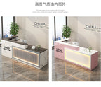 Luxury Simple Reception Desk Logo Salon Decorations Modern Reception Desk Office Beauty Mostrador Recepción Commercial Furniture