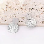 Geometric Metal Round Earrings