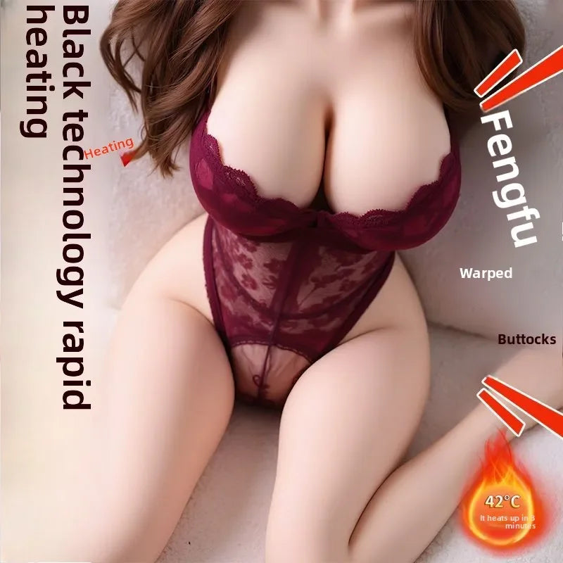 Fully real replica doll mold big breasts and hips aircraft cup sex toys long legs dual channel heating
