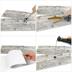 5Pcs Wood Grain Floor Sticker Peel and Stick PVC Self Adhesive Floor Planks for Home Bedroom Living Room Decor Easy to Cut