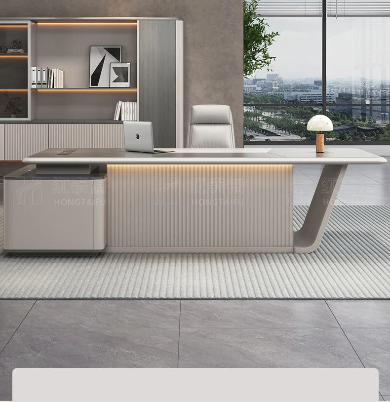 Boss's desk is simple, modern table and chair combination, advanced sense, large class desk, single presiden