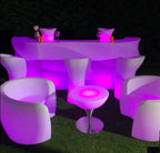 Illuminated High Bar Table and Chair Party Glowing Plastic Bar Led Light up Cocktail Table Set for Events