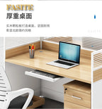 Simple modern financial desk and chair combination with dual workstation booth for office work