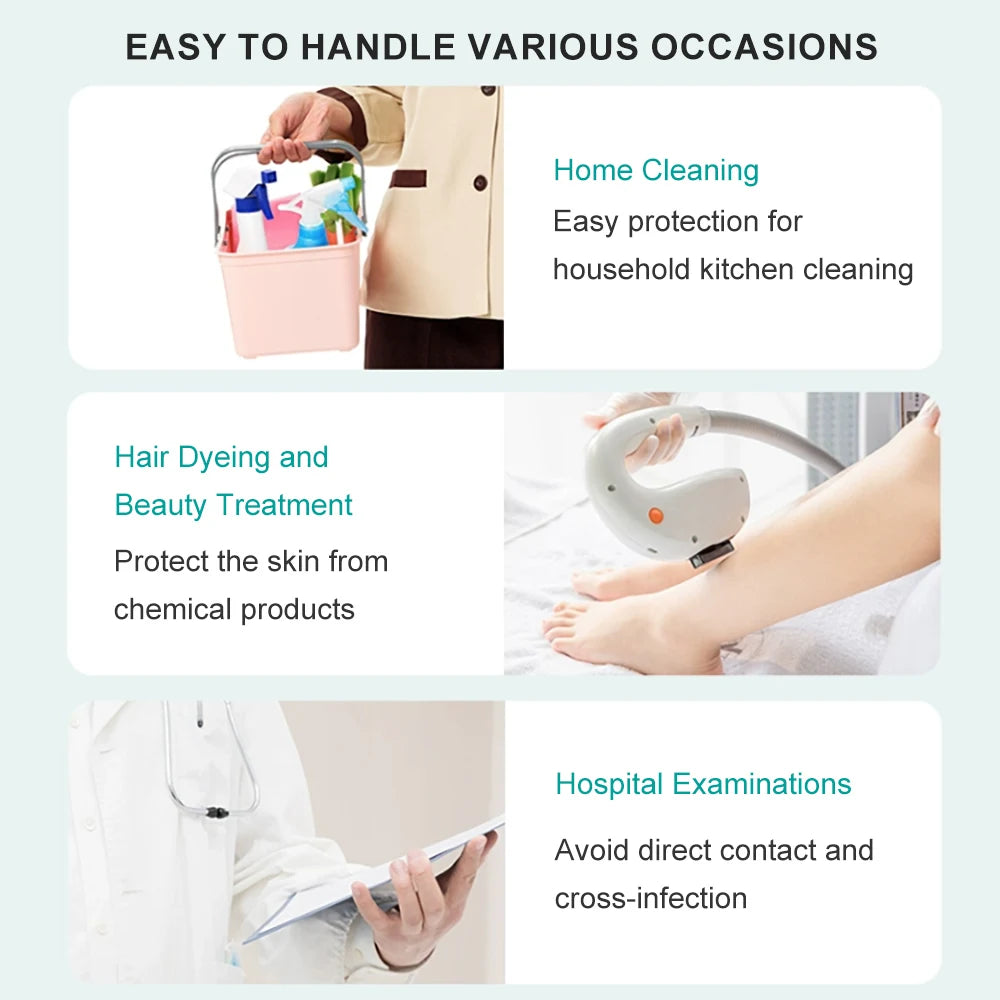 Cofoe 100Pcs Medical Grade Gloves TPE Disposable Gloves Transparent Non-Slip Acid Work Safety Food Grade Household