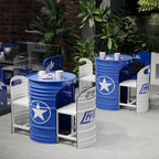 Industrial Style Coffee Shop Courtyard Leisure Area Outdoor Iron Oil Drum Tables and Chairs