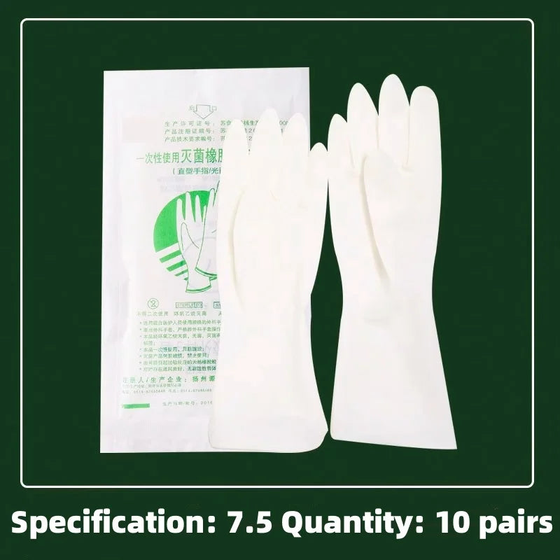 10 pcs Medical Disposable Protective Latex Rubber Gloves For Surgical Examination In Operating Room For Doctor Food Laboratory