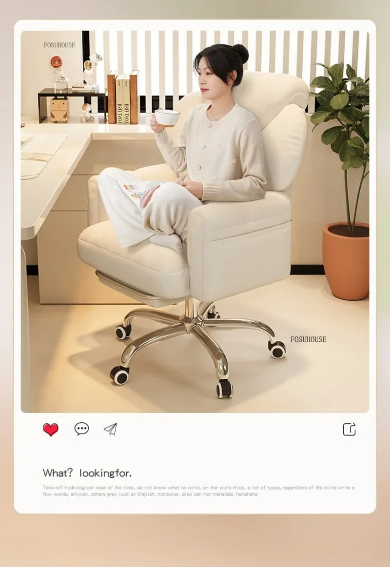 Mobile Swivel Soft Gaming Chairs Comfortable Aesthetic Gamer Leisure Desk Chair Nordic Office Chair Home Office Furniture V l