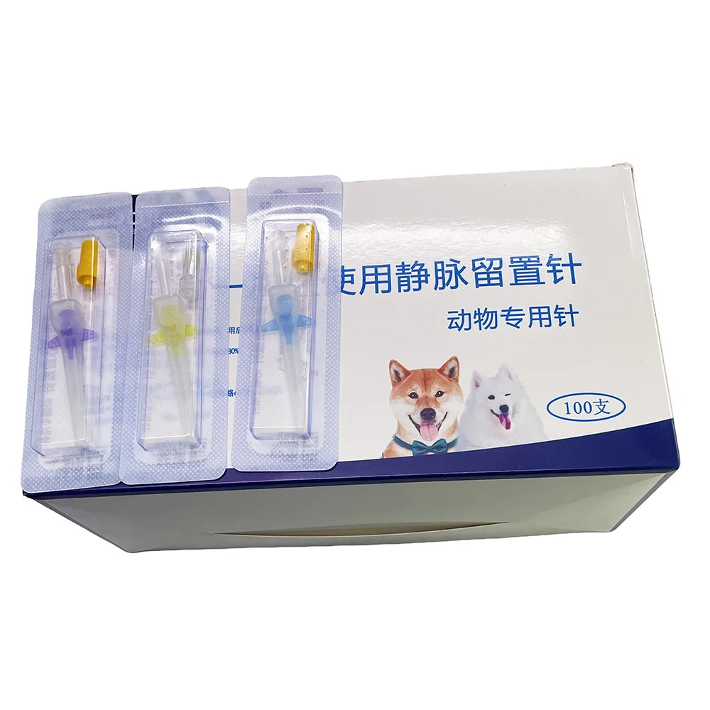 2PCS/5PCS/12PCS Animal Nasolacrimal Duct & IV Infusion Winged IV Catheter with Heparin Lock for Pet Animal Infusion 22G 24G 26G