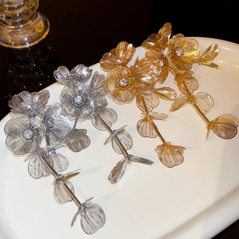 Vintage Flower Drop Earrings