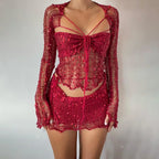 Sequined Knitted 3-Piece Set