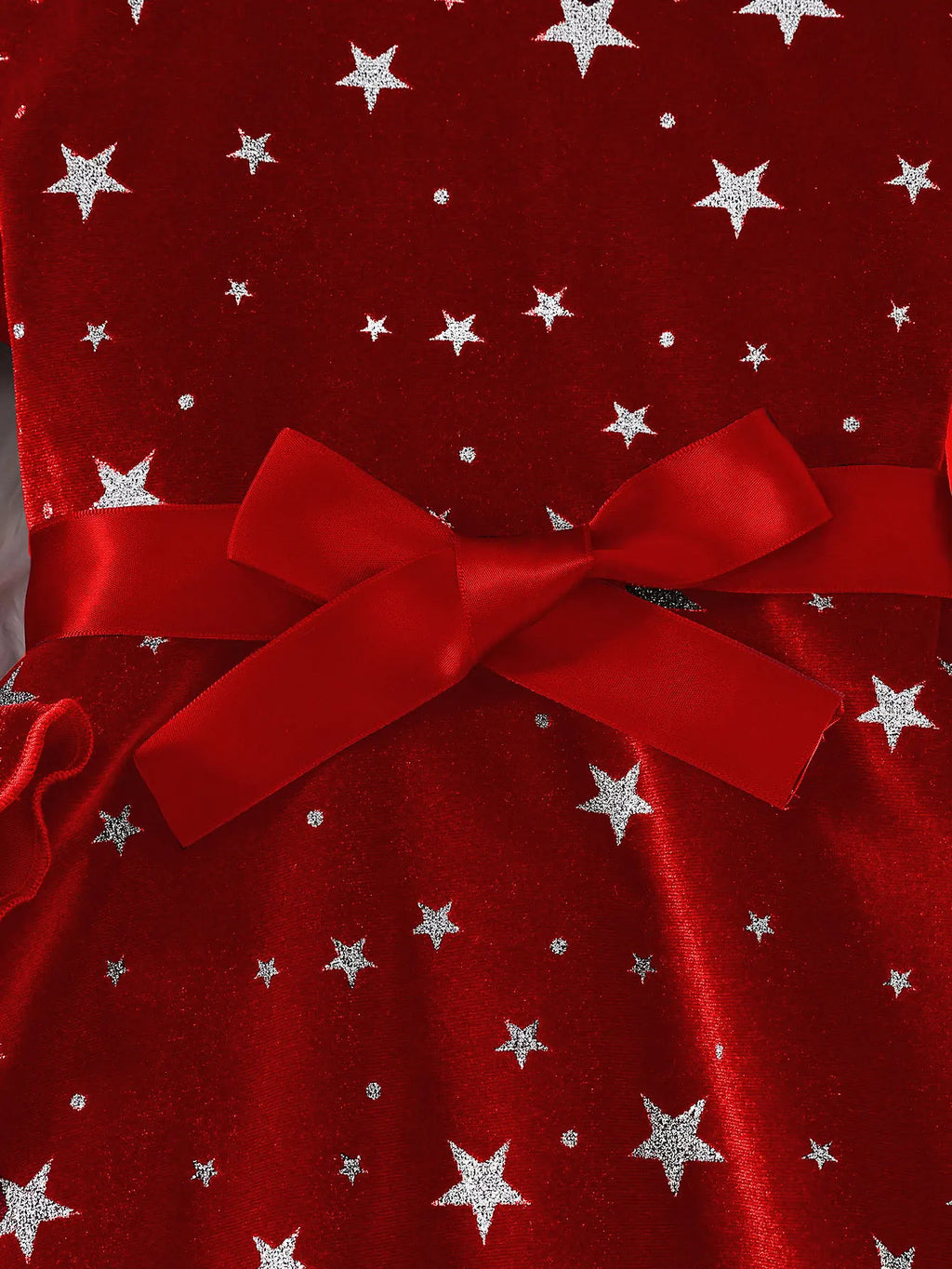 2025 New Year Dress for Girls Winter 3-6Y Kids Star Print Bowknot Long Sleeve Evening Dress Christmas Festive Dress for Girls