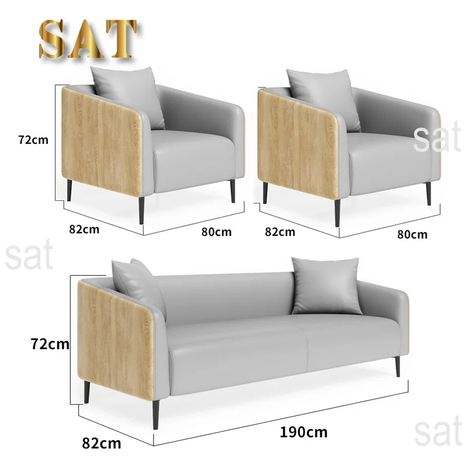 'Mingmeng Furniture Factory Commercial Office Lounge Set Waiting Room Pu Leather Office Reception Sofa Set