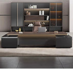 Modern Wooden Boss Office Desks Light Luxury Office Furniture Design with Storage Cabinet Study Desk Commercial President Desk