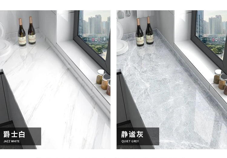 10M x 80CM Marble Self Adhesive Wallpaper Waterproof Oil Proof Kitchen Stickers Thermostability Decorative Film Home Decor