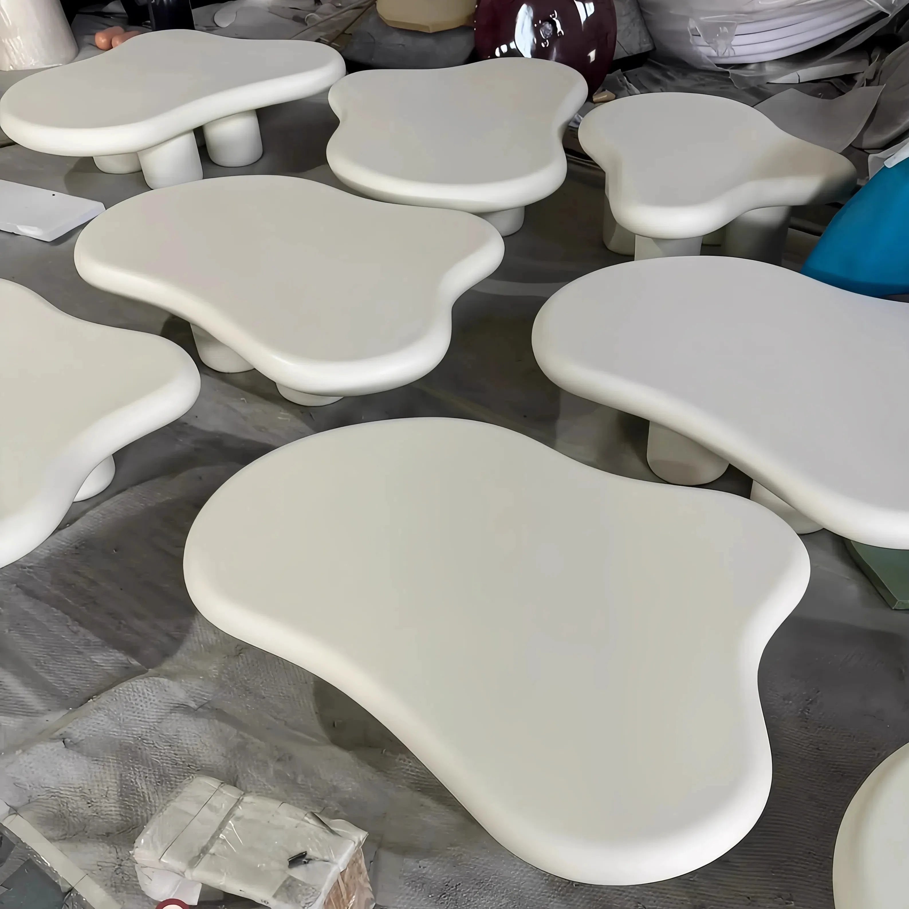 Nordic Clouds Coffee Table - Cream Modern Minimalist Tea Table for Living Room Furniture